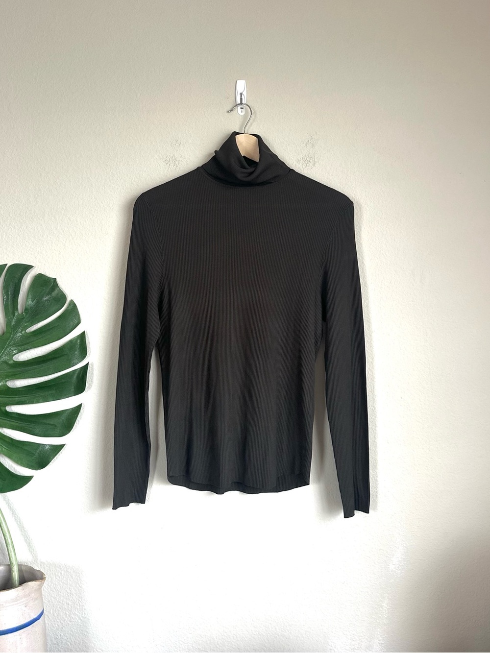 Zara Slinky Rib Knit Turtleneck Top